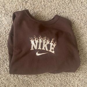 women's nike flames crewneck